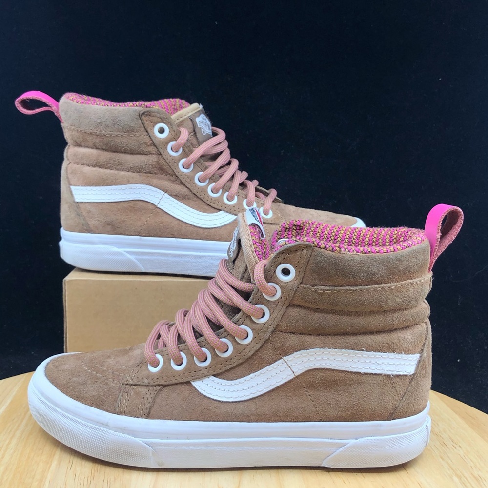 VANS OFF THE WALL scotchguard men’s 3.5 women’s 5 brown/ pink suede hitop